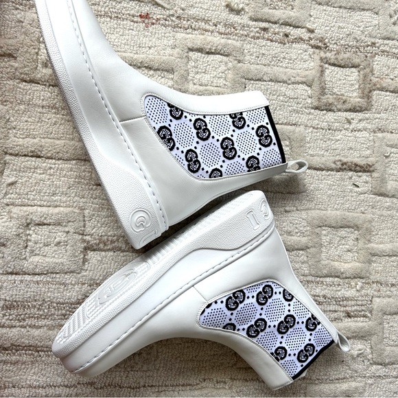 NIB Authentic Dali Soft Leather Technical Jersey Knit GG Monogram Booties 36.5 - Picture 5 of 8